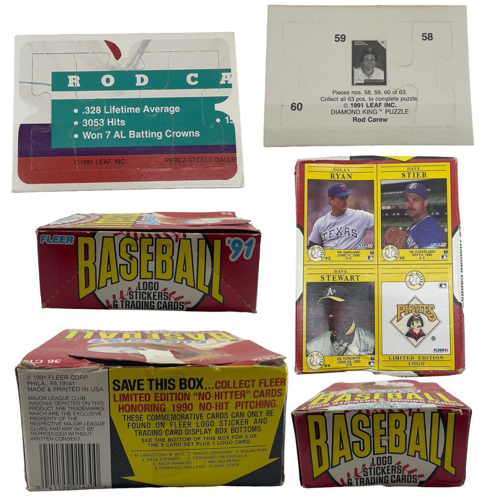 Vintage 91 Fleer Baseball Cards Logo Stickers Trading Cards Original Box 471 Pcs - Picture 2 of 8